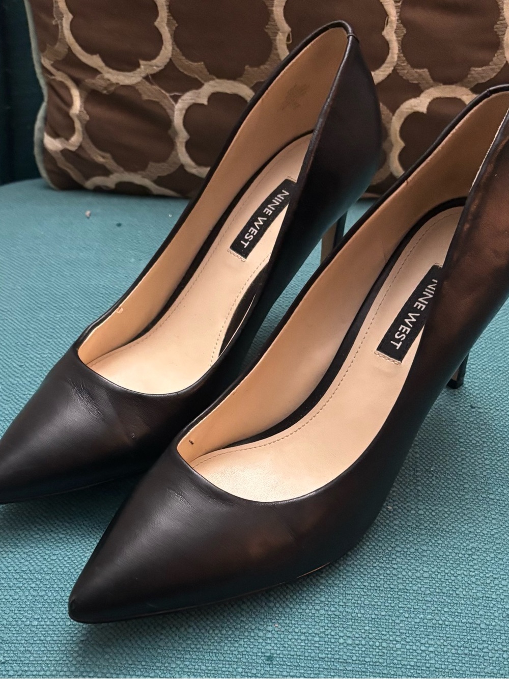 Nine West Black Pointed Toe High Heel Pumps, Size 6.5